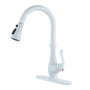 Modern Pull Down Kitchen Faucet with Magnetic Docking, Single Handle Stainless Steel Design, Easy Installation Deck Plate Included