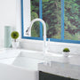 Modern Pull Down Kitchen Faucet with Magnetic Docking, Single Handle Stainless Steel Design, Easy Installation Deck Plate Included
