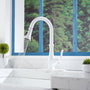 Modern Pull Down Kitchen Faucet with Magnetic Docking, Single Handle Stainless Steel Design, Easy Installation Deck Plate Included