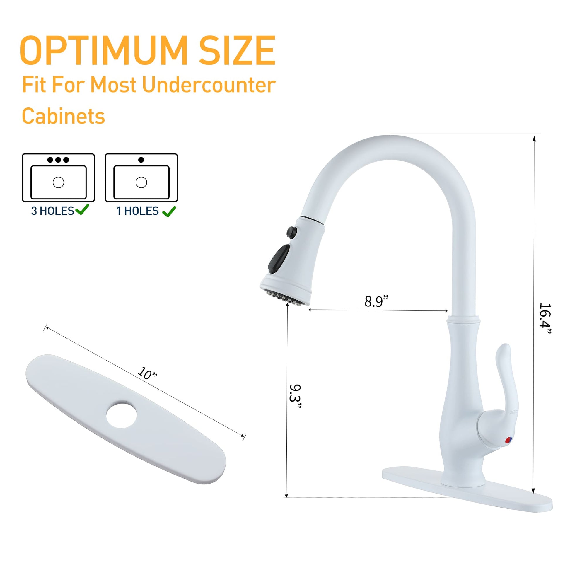 Modern Pull Down Kitchen Faucet with Magnetic Docking, Single Handle Stainless Steel Design, Easy Installation Deck Plate Included