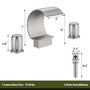 Arc Waterfall Spout Bathroom Faucet with Dual Temperature Control Handles