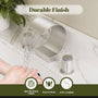 Arc Waterfall Spout Bathroom Faucet with Dual Temperature Control Handles