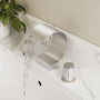 Arc Waterfall Spout Bathroom Faucet with Dual Temperature Control Handles