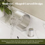 Arc Waterfall Spout Bathroom Faucet with Dual Temperature Control Handles