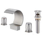 Arc Waterfall Spout Bathroom Faucet with Dual Temperature Control Handles