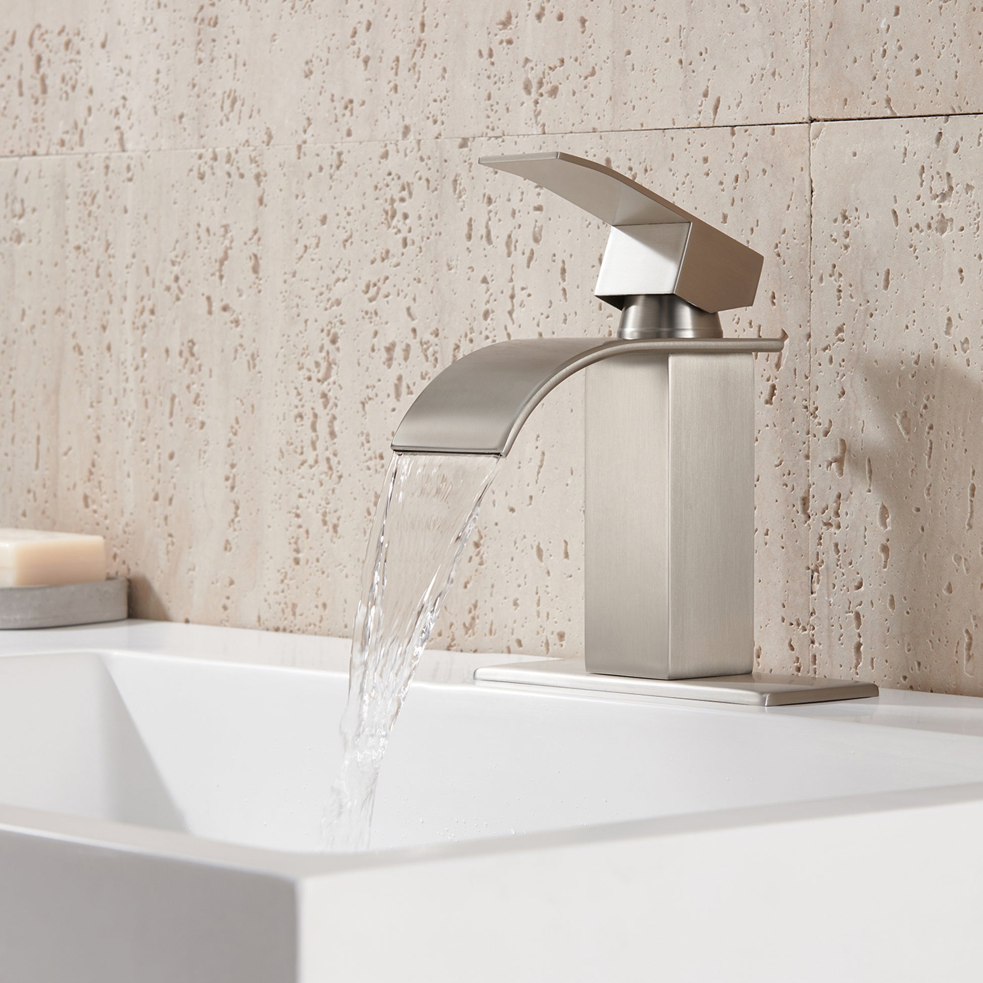 Single Handle Bathroom Sink Faucet Waterfall Spout Bathroom Sink Faucet