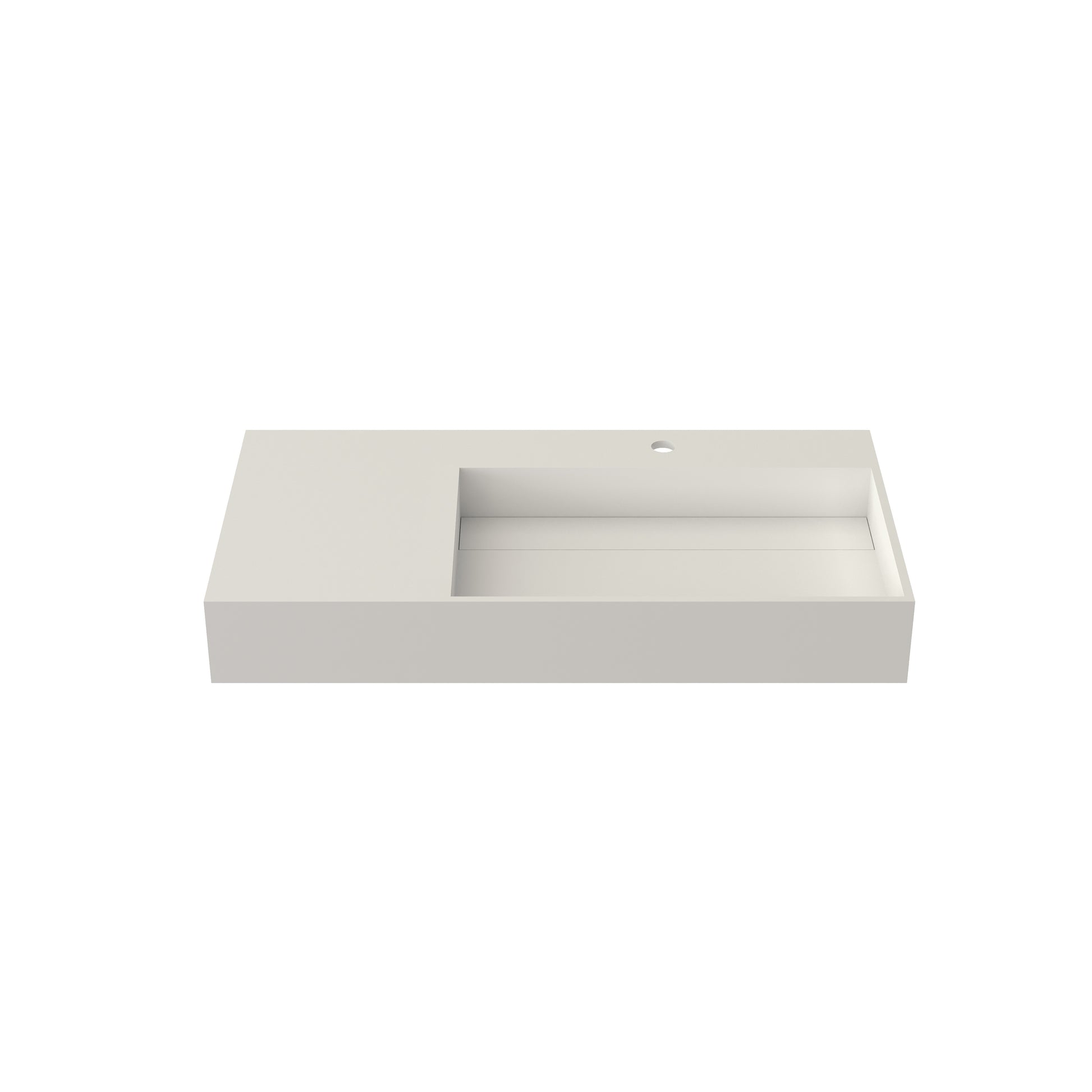 36 in. Wall-Mounted Solid Surface Bathroom Sink with Single Faucet Hole