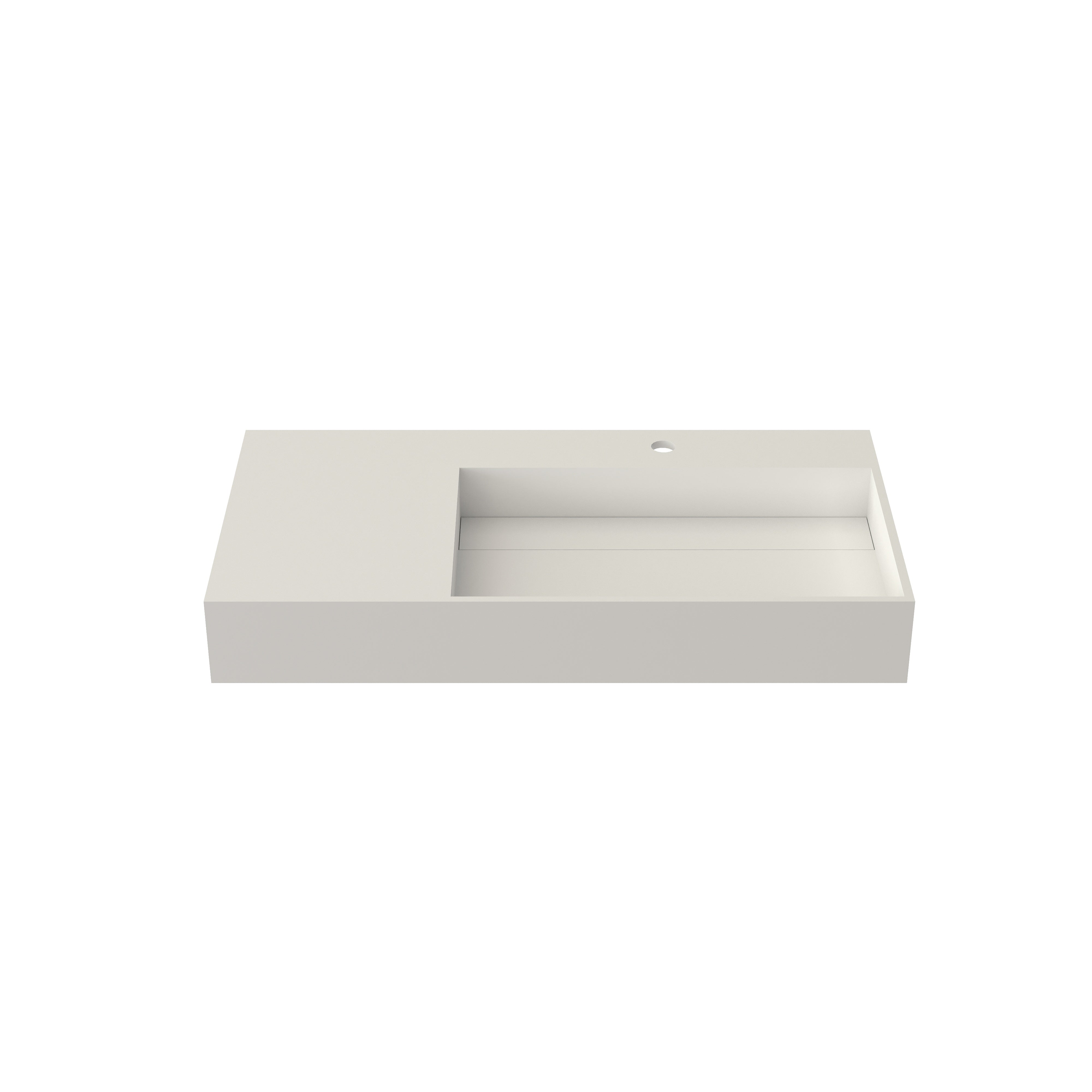 36 in. Wall-Mounted Solid Surface Bathroom Sink with Single Faucet Hole