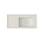 40-inch Solid Surface Wall-Mounted Bathroom Sink with Right Basin & Shelf