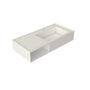 40-inch Solid Surface Wall-Mounted Bathroom Sink with Right Basin & Shelf