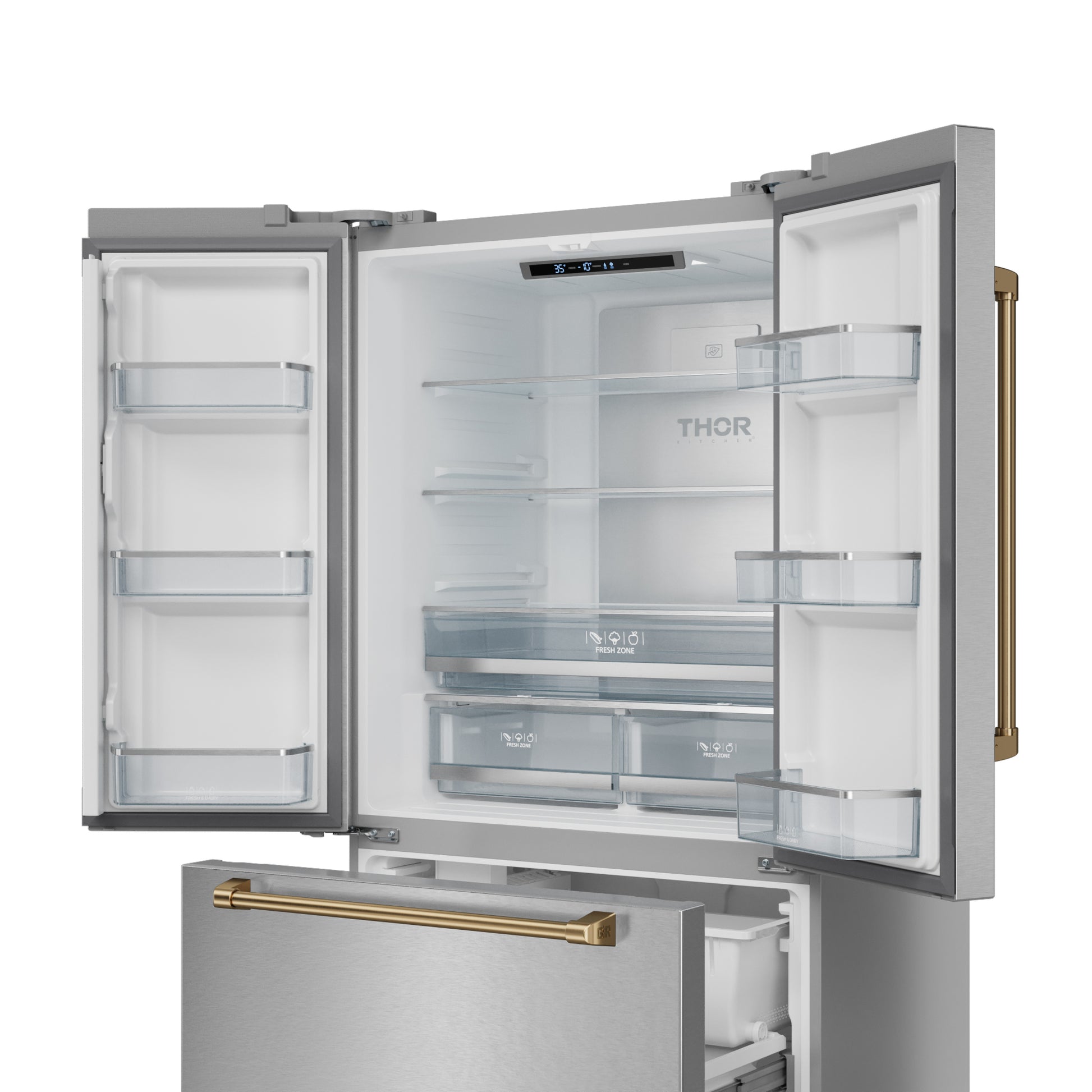36 Inch 20.3 cu ft French Door Counter Depth Refrigerator with Ice Maker in Stainless Steel