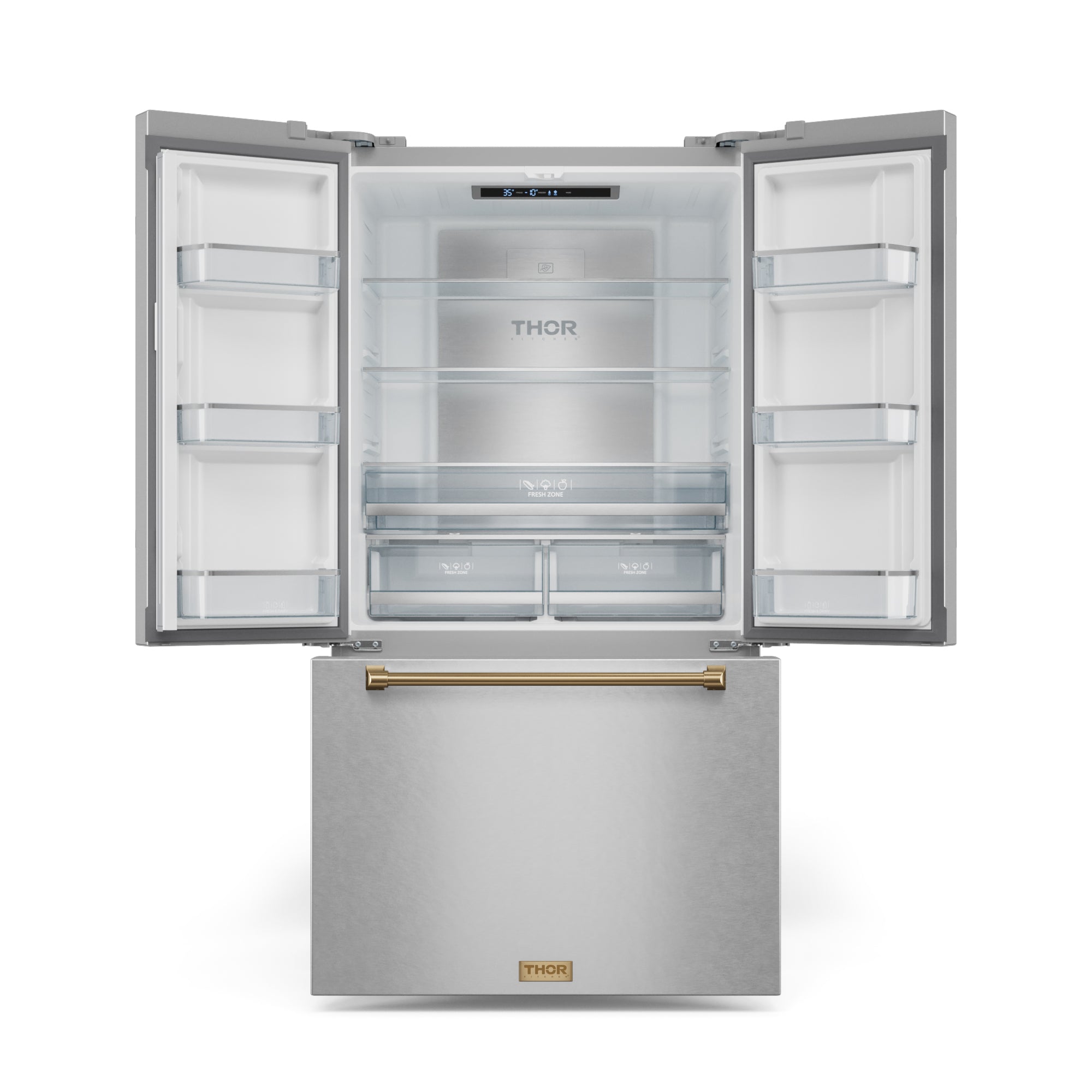 36 Inch 20.3 cu ft French Door Counter Depth Refrigerator with Ice Maker in Stainless Steel