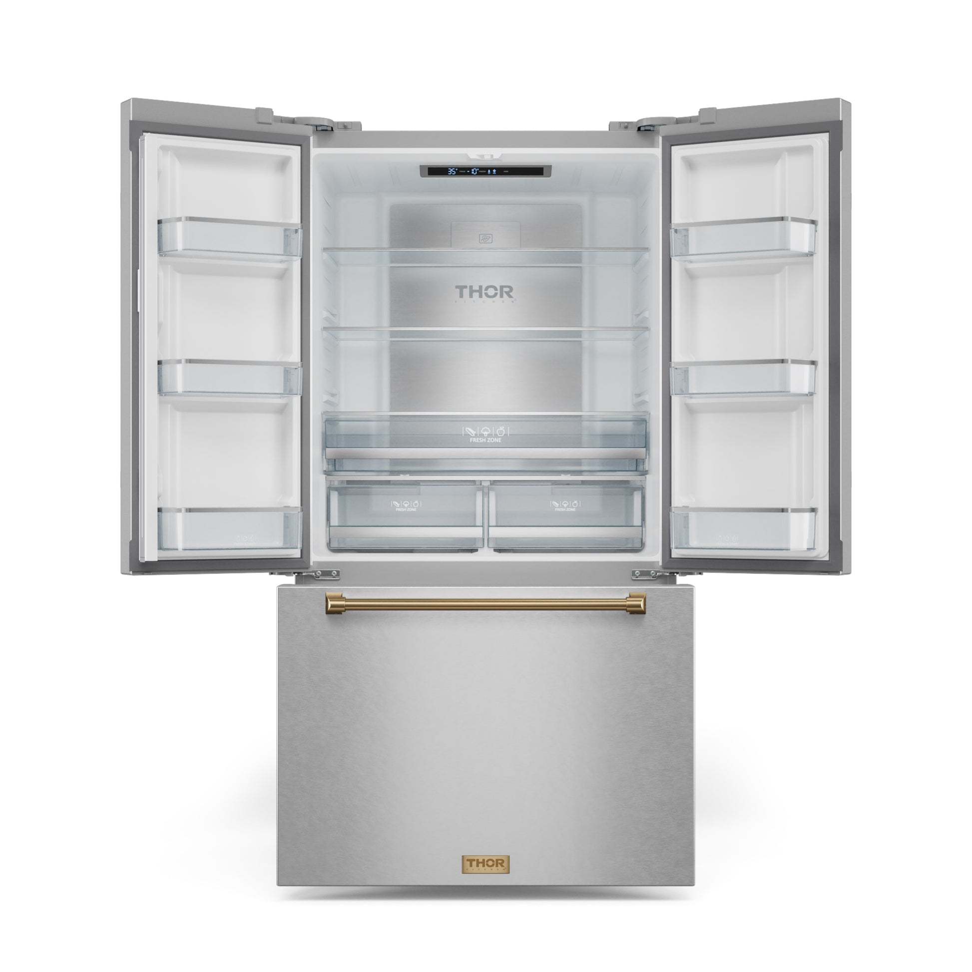 36 Inch 20.3 cu ft French Door Counter Depth Refrigerator with Ice Maker in Stainless Steel