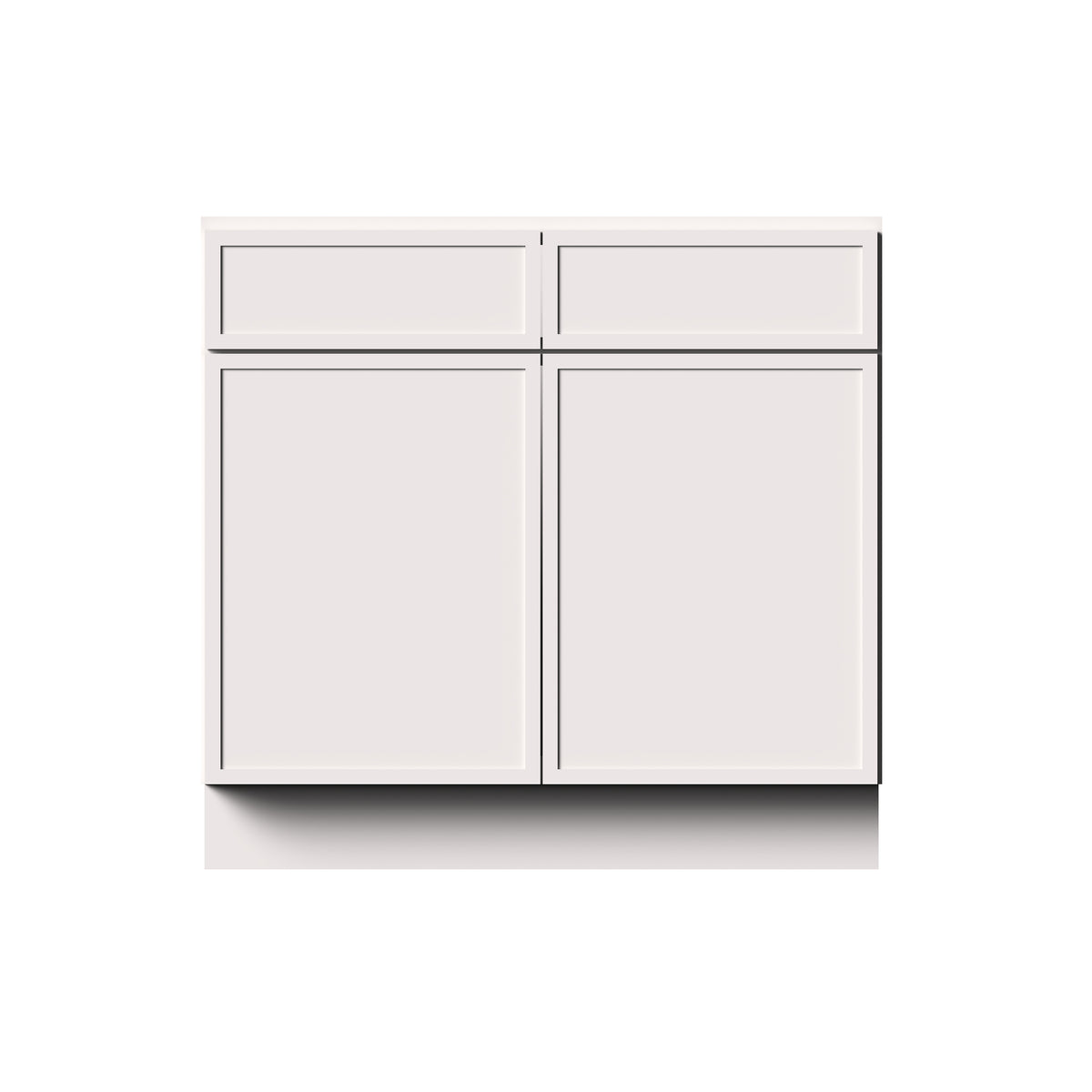 Slim Shaker Alabaster RTA 36"W x 21"D x 34.5"H Vanity Base Cabinet with 2 Doors and 1 False Drawer