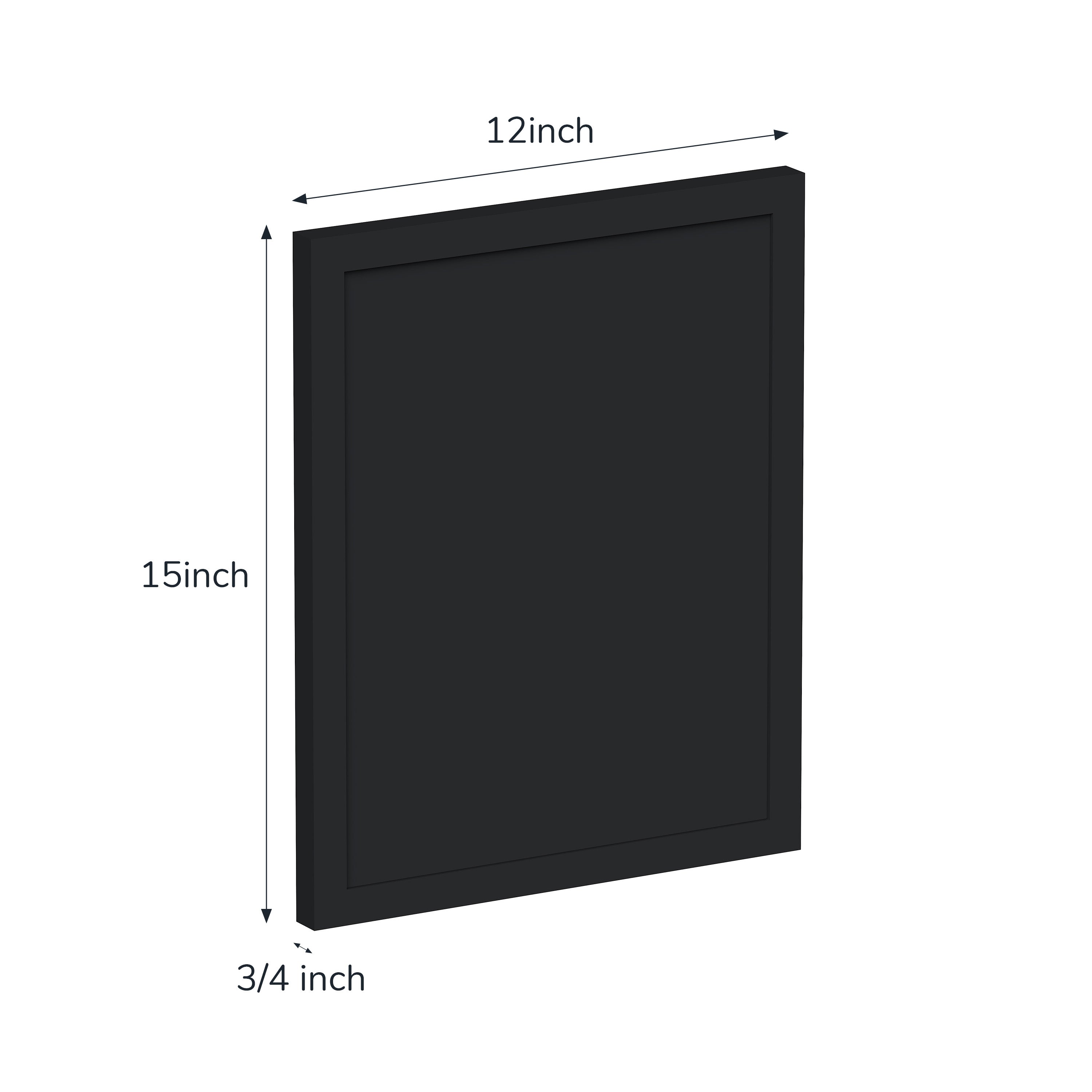 12" x 15" Ebony Black Slim Shaker Cabinet Sample Door