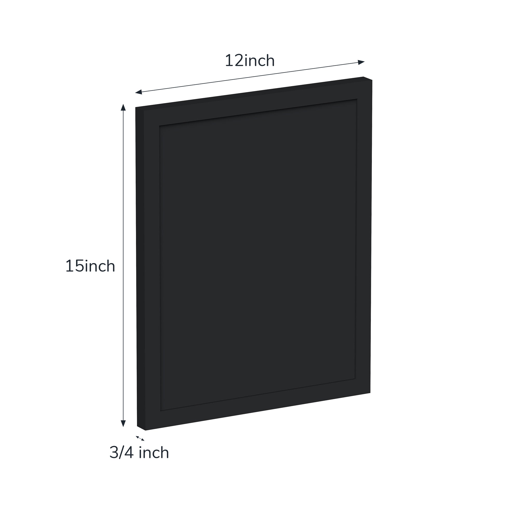 12" x 15" Slim Shaker Ebony Black Cabinet Sample Door