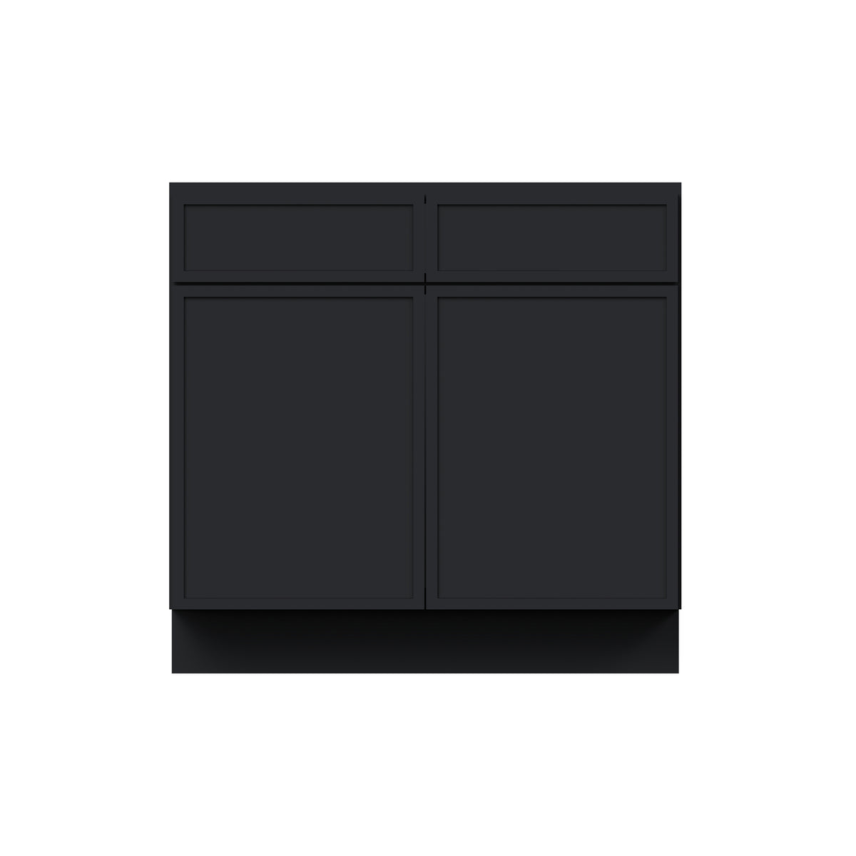 Slim Shaker Ebony Black RTA 36"W x 21"D x 34.5"H Vanity Base Cabinet with 2 Doors and 1 False Drawer