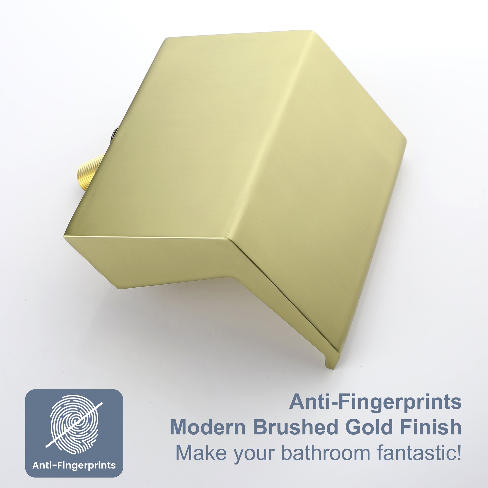 Single-Handle Waterfall Deck-Mounted Bathtub Faucet with Handheld Shower in Brushed Gold