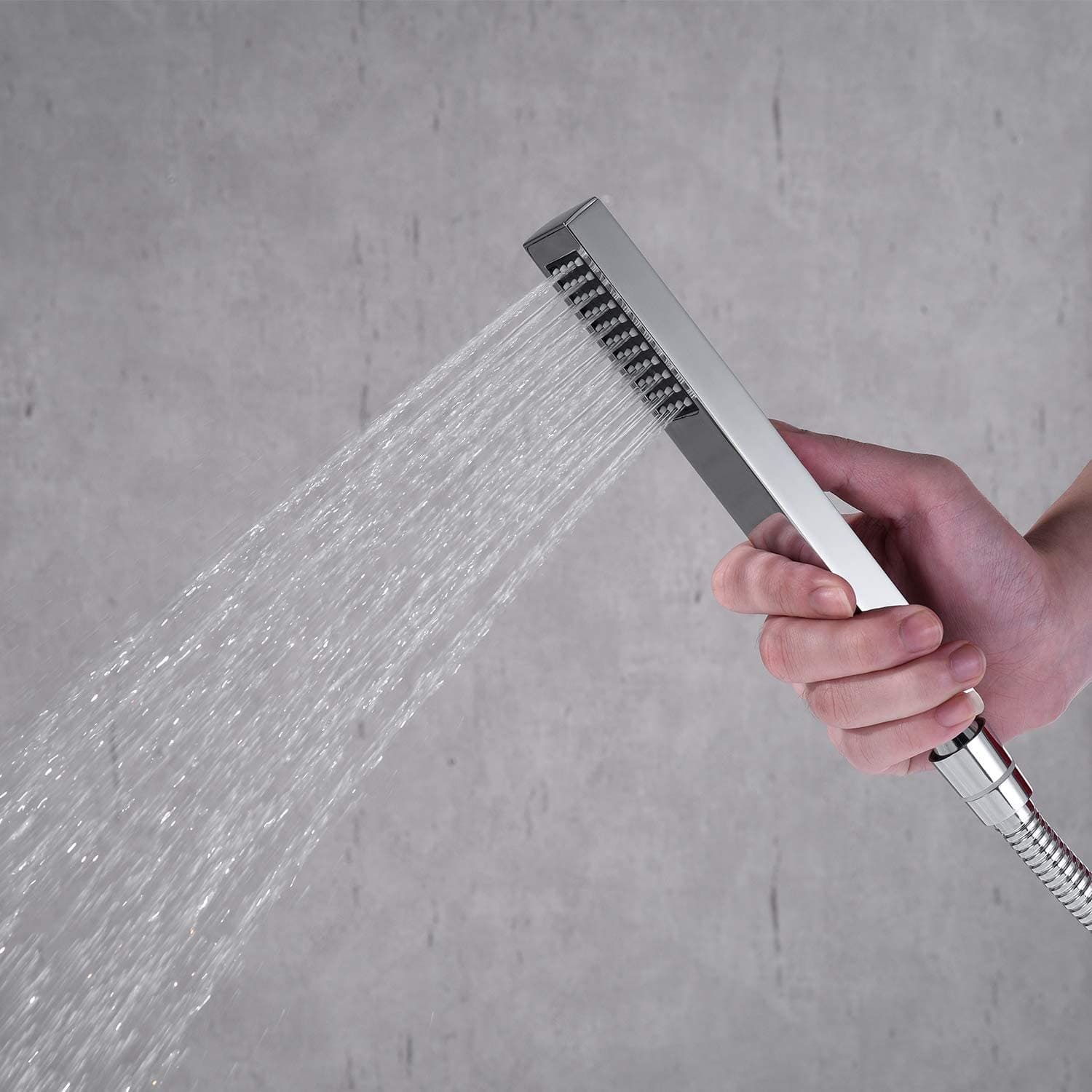 Single-Handle Freestanding Waterfall Bathtub Faucet with Handheld Shower