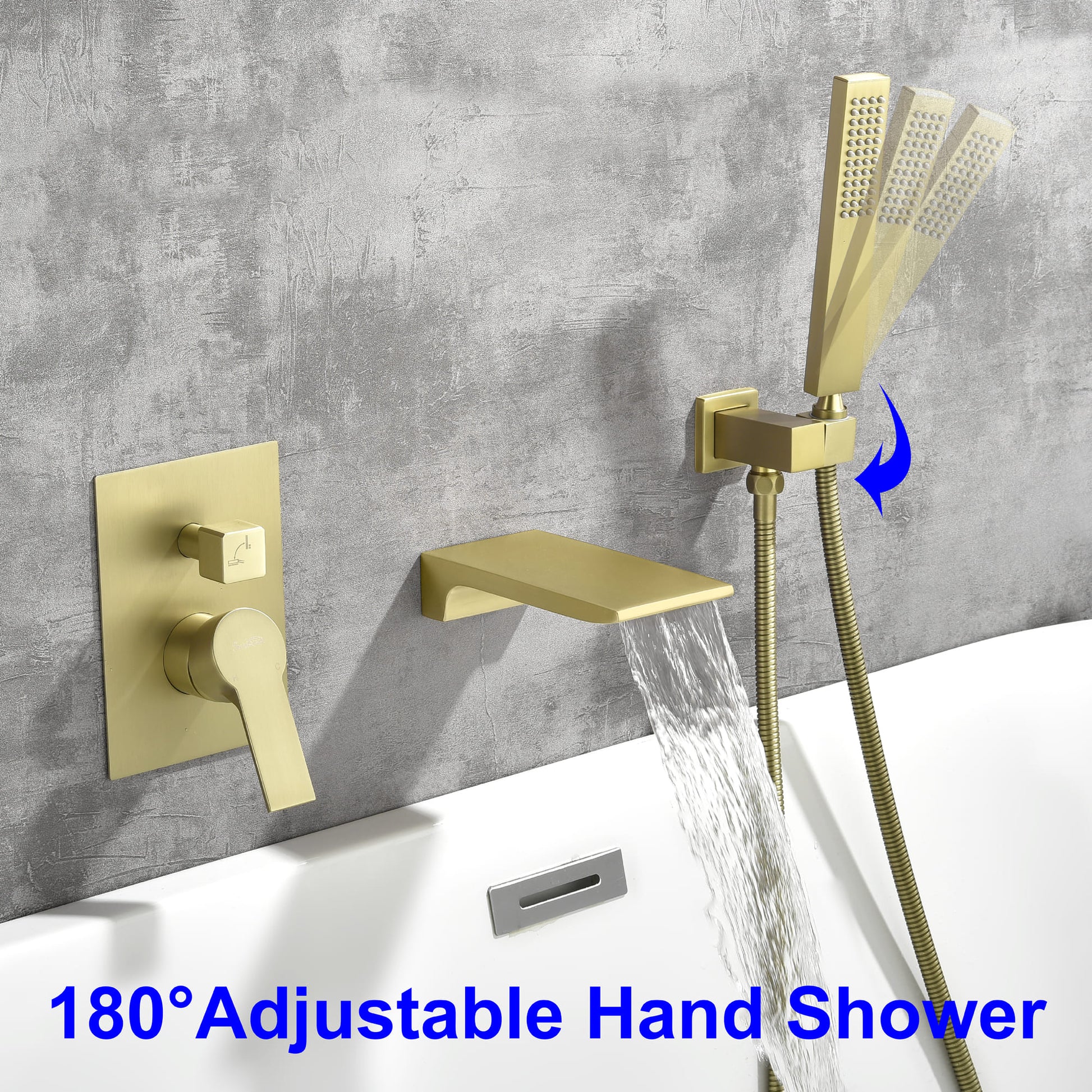 Single-Handle Wall-Mount Roman Tub Faucet with Hand Shower