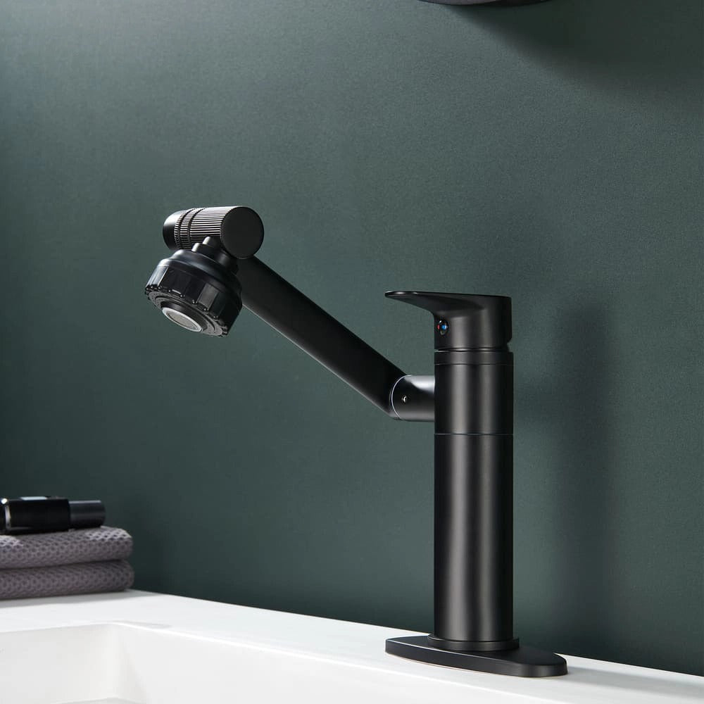 Single Hole Stainless steel swivel dual function Bathroom Basin faucet