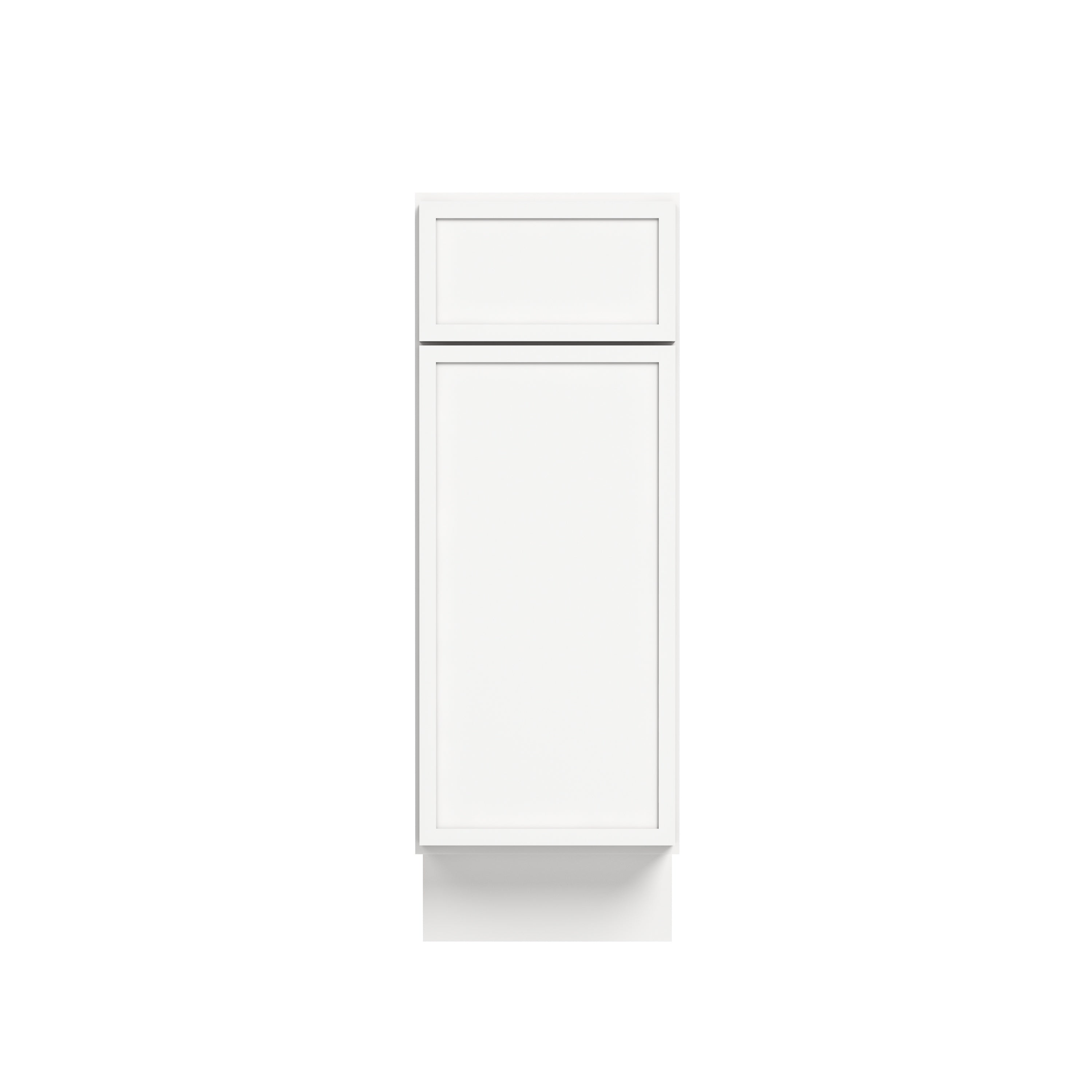 Slim Dove White RTA 12"-21"W x 24"D x 34.5"H Base Cabinet with 1 Door, 1 Drawer & 1 Shelf