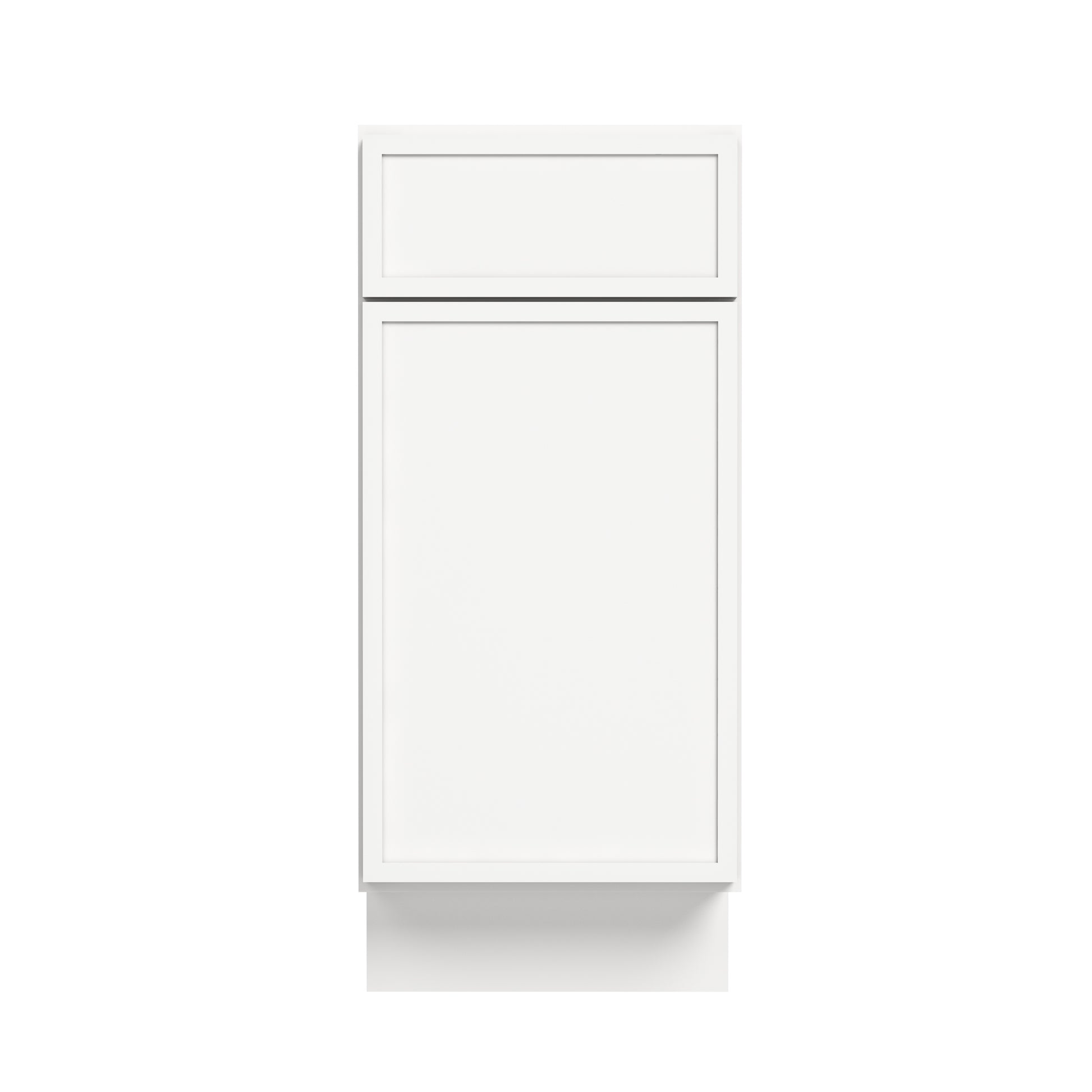 Slim Dove White RTA 12"-21"W x 24"D x 34.5"H Base Cabinet with 1 Door, 1 Drawer & 1 Shelf