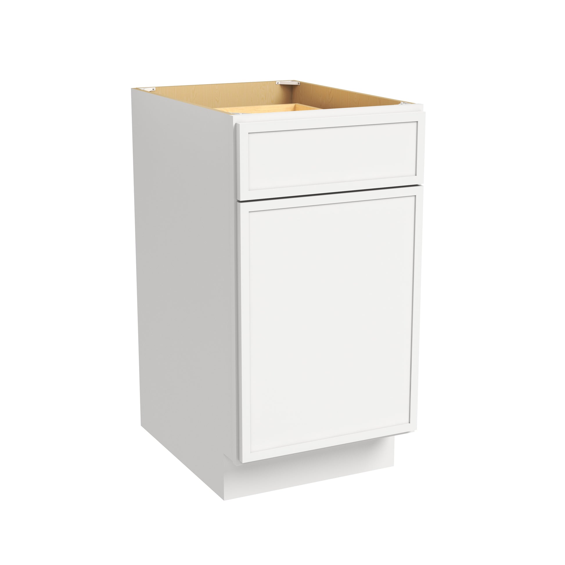 Slim Dove White RTA 12"-21"W x 24"D x 34.5"H Base Cabinet with 1 Door, 1 Drawer & 1 Shelf