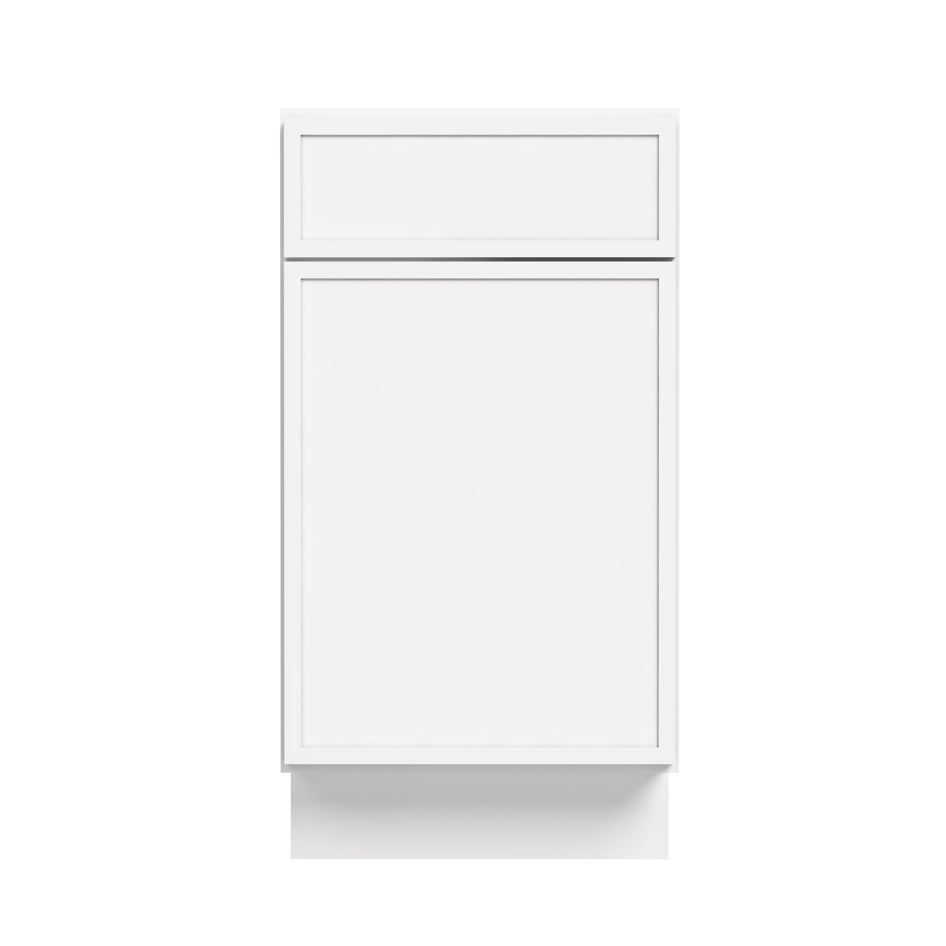 Slim Dove White RTA 12"-21"W x 24"D x 34.5"H Base Cabinet with 1 Door, 1 Drawer & 1 Shelf