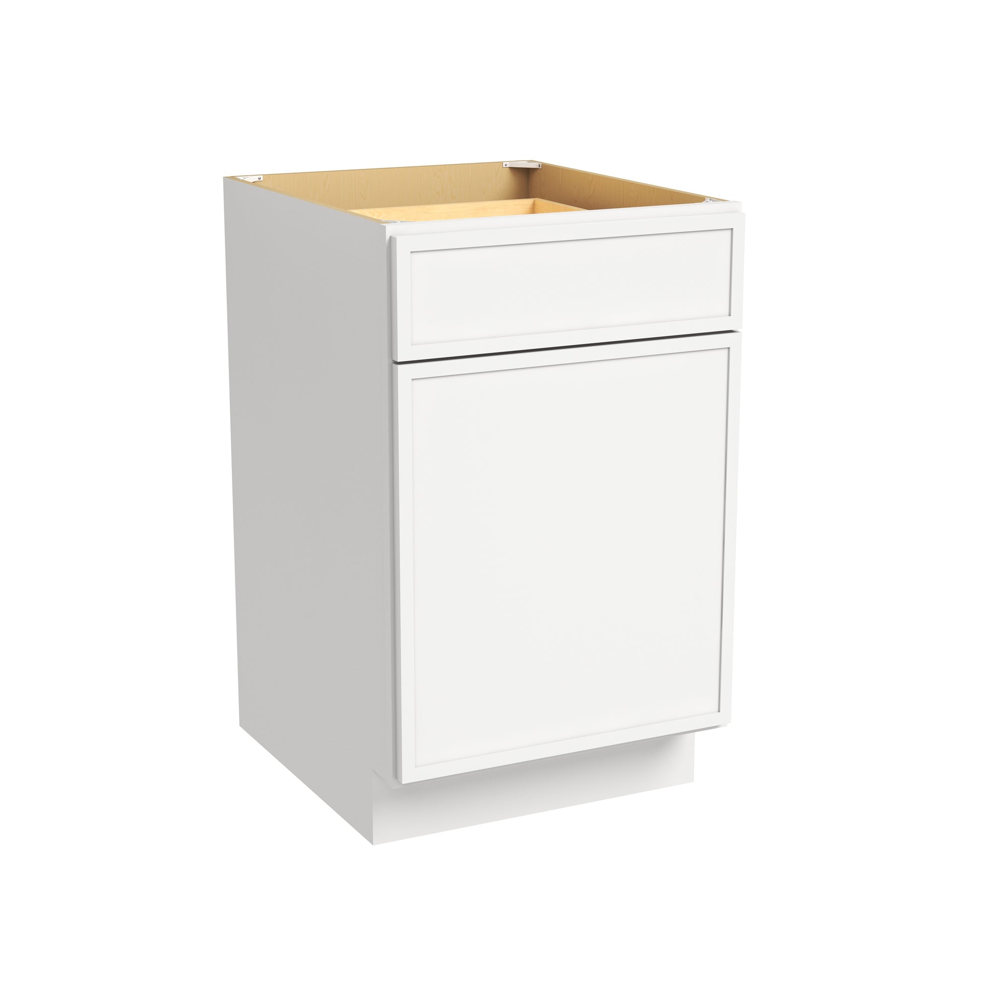 Slim Dove White RTA 12"-21"W x 24"D x 34.5"H Base Cabinet with 1 Door, 1 Drawer & 1 Shelf