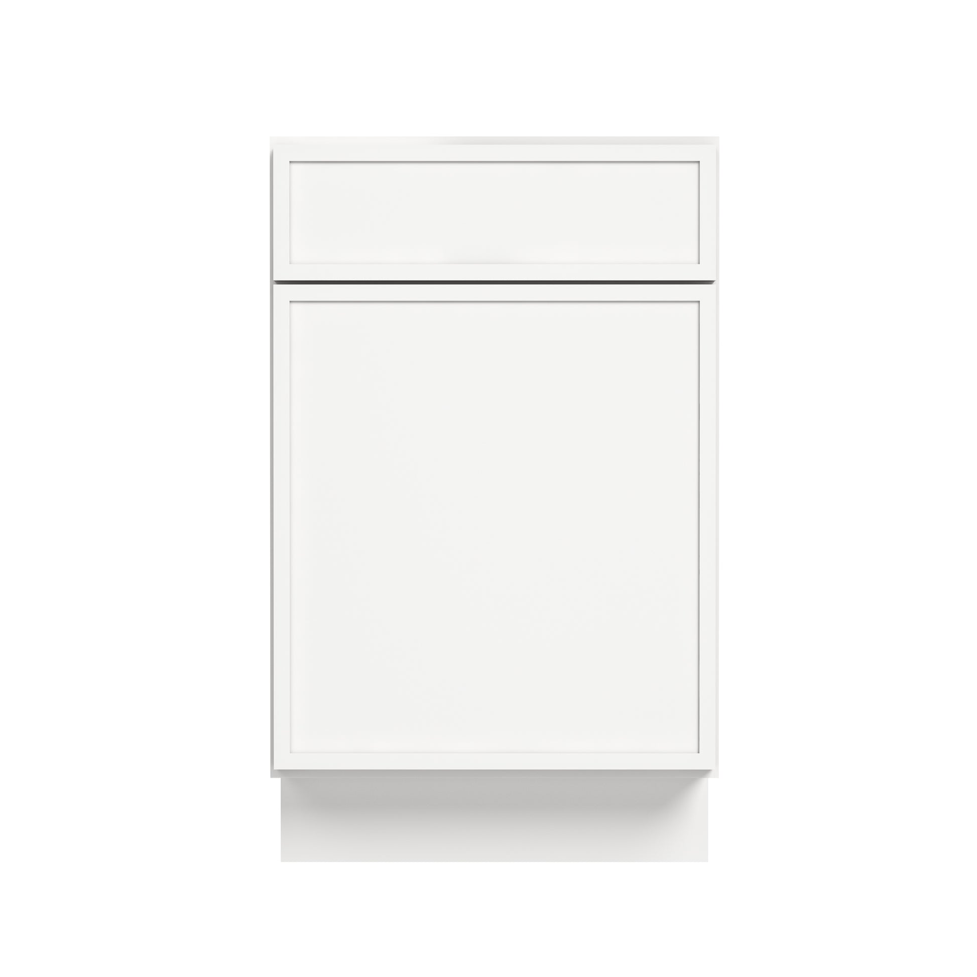 Slim Dove White RTA 12"-21"W x 24"D x 34.5"H Base Cabinet with 1 Door, 1 Drawer & 1 Shelf