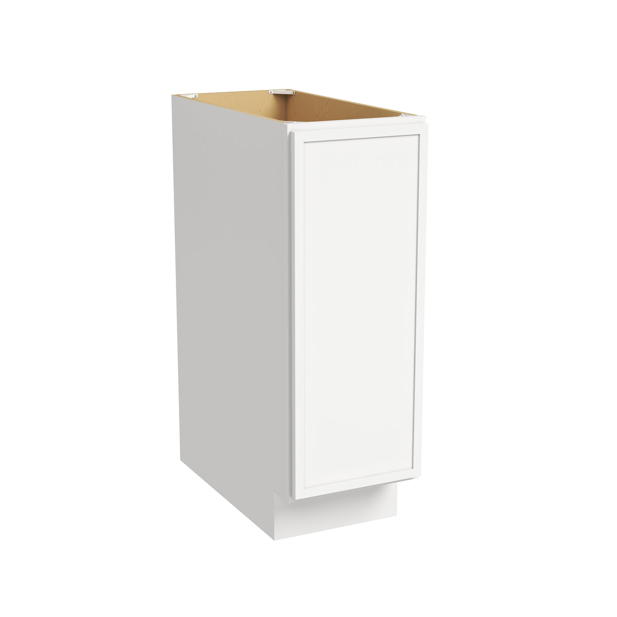 Slim Dove White RTA 12"-21"W x 24"D x 34.5"H Single Full Height Door Base Cabinet with 1 Door & 1 Shelf