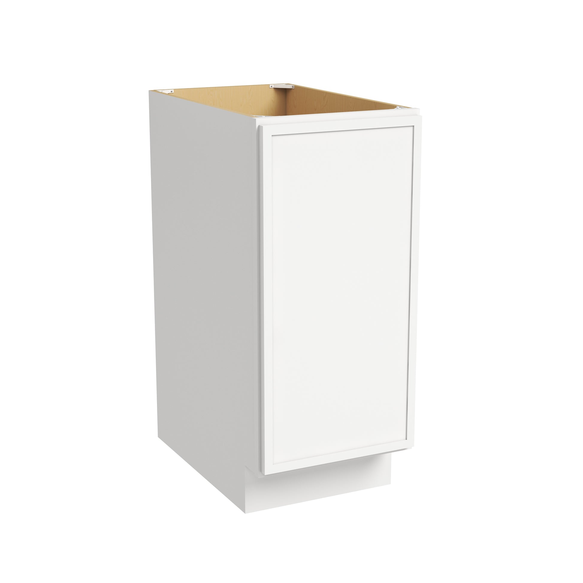 Slim Dove White RTA 12"-21"W x 24"D x 34.5"H Single Full Height Door Base Cabinet with 1 Door & 1 Shelf