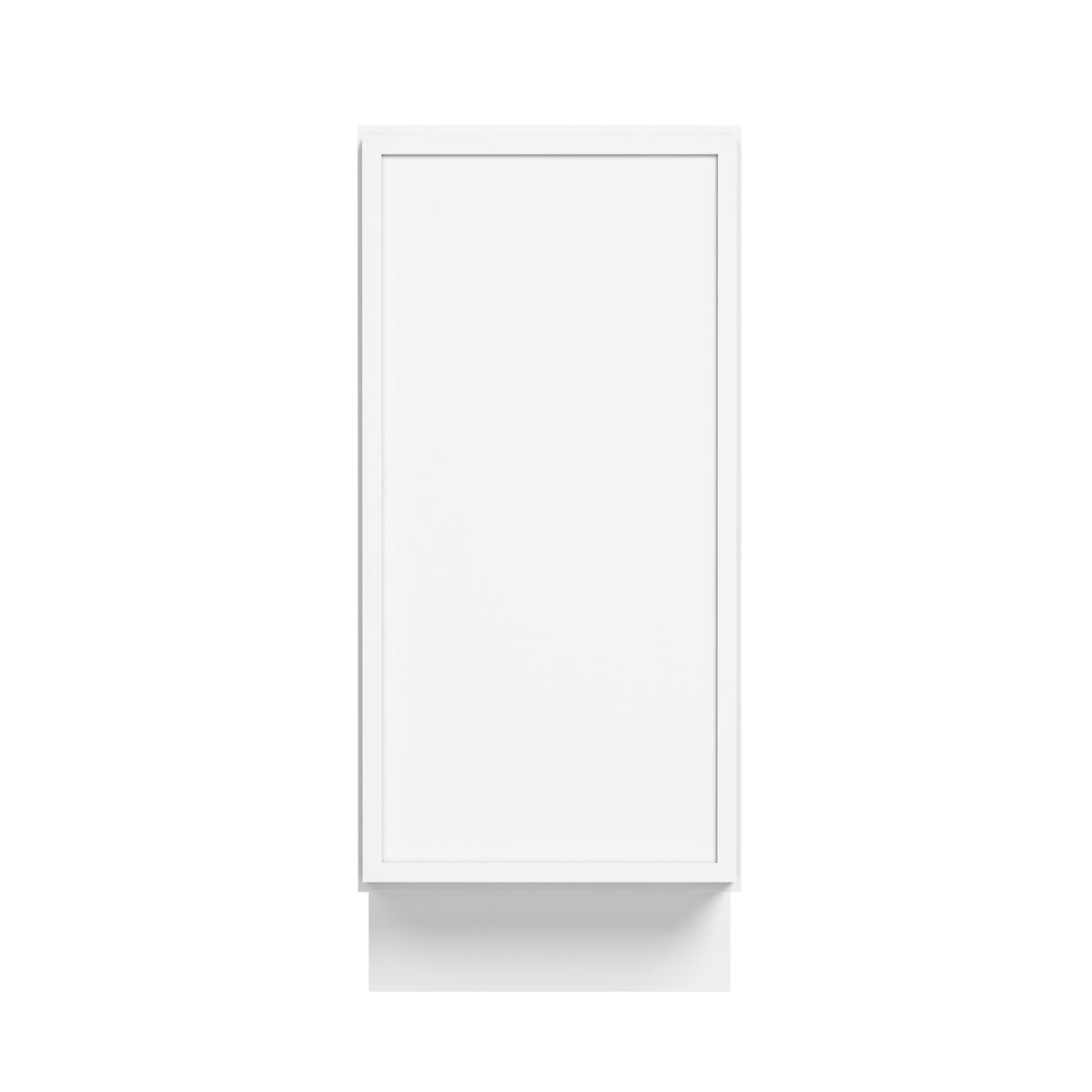Slim Dove White RTA 12"-21"W x 24"D x 34.5"H Single Full Height Door Base Cabinet with 1 Door & 1 Shelf