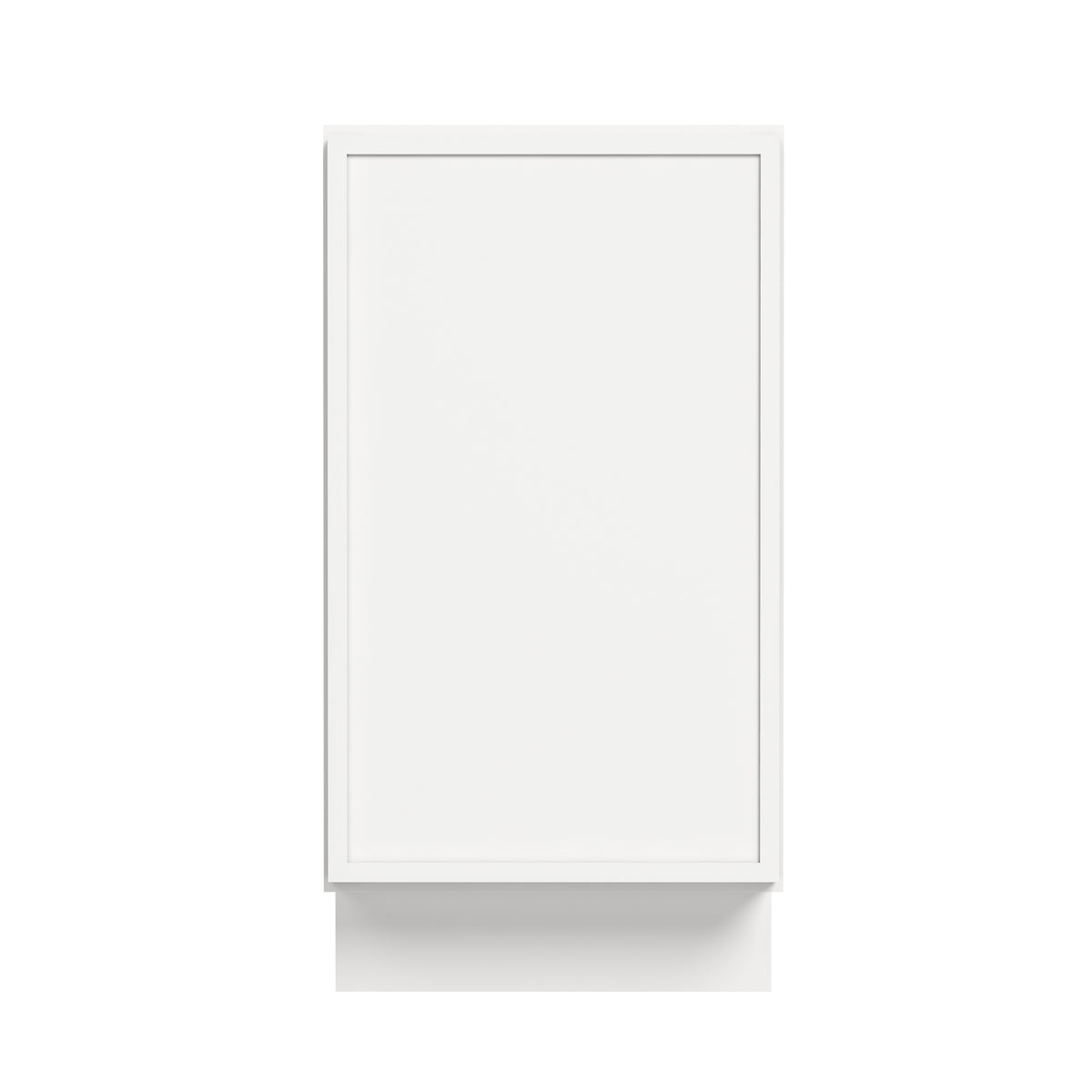 Slim Dove White RTA 12"-21"W x 24"D x 34.5"H Single Full Height Door Base Cabinet with 1 Door & 1 Shelf