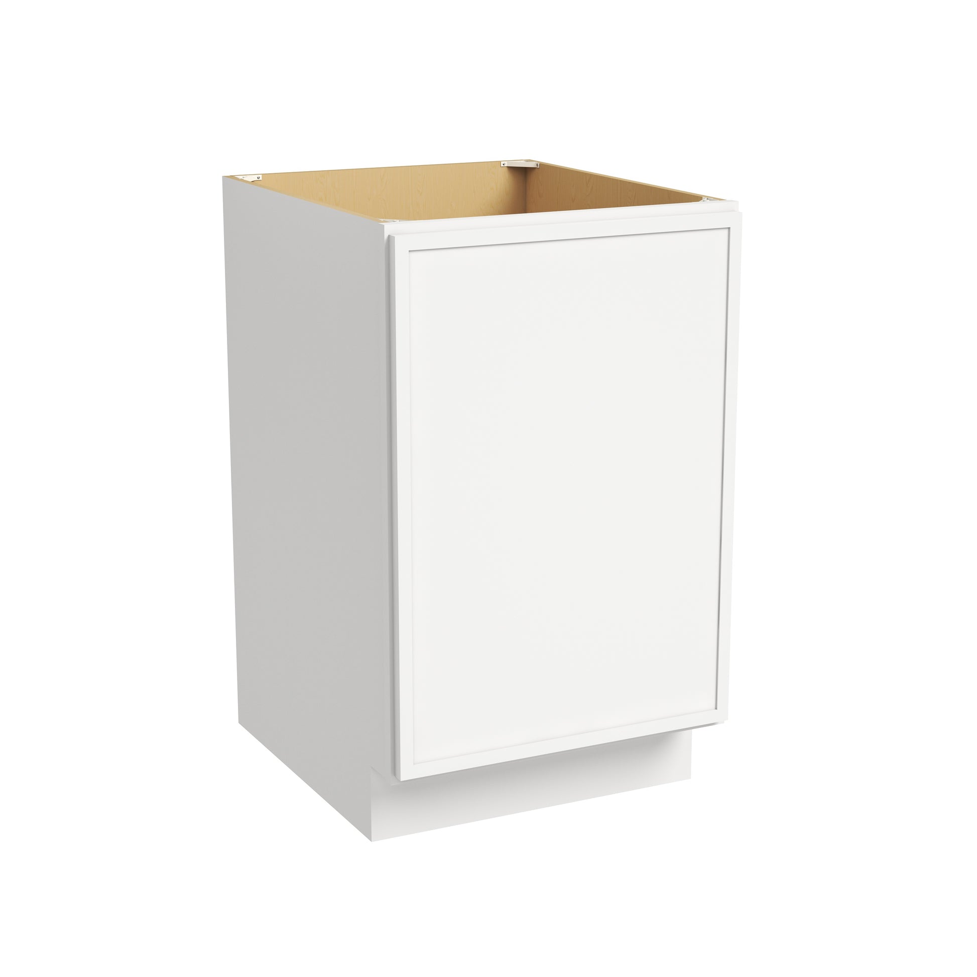 Slim Dove White RTA 12"-21"W x 24"D x 34.5"H Single Full Height Door Base Cabinet with 1 Door & 1 Shelf
