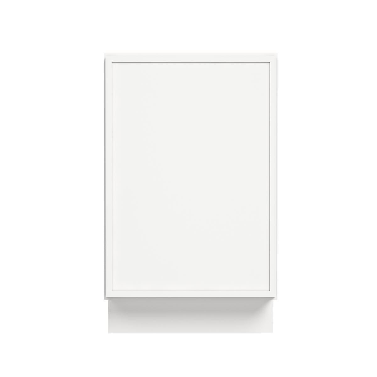 Slim Dove White RTA 12"-21"W x 24"D x 34.5"H Single Full Height Door Base Cabinet with 1 Door & 1 Shelf