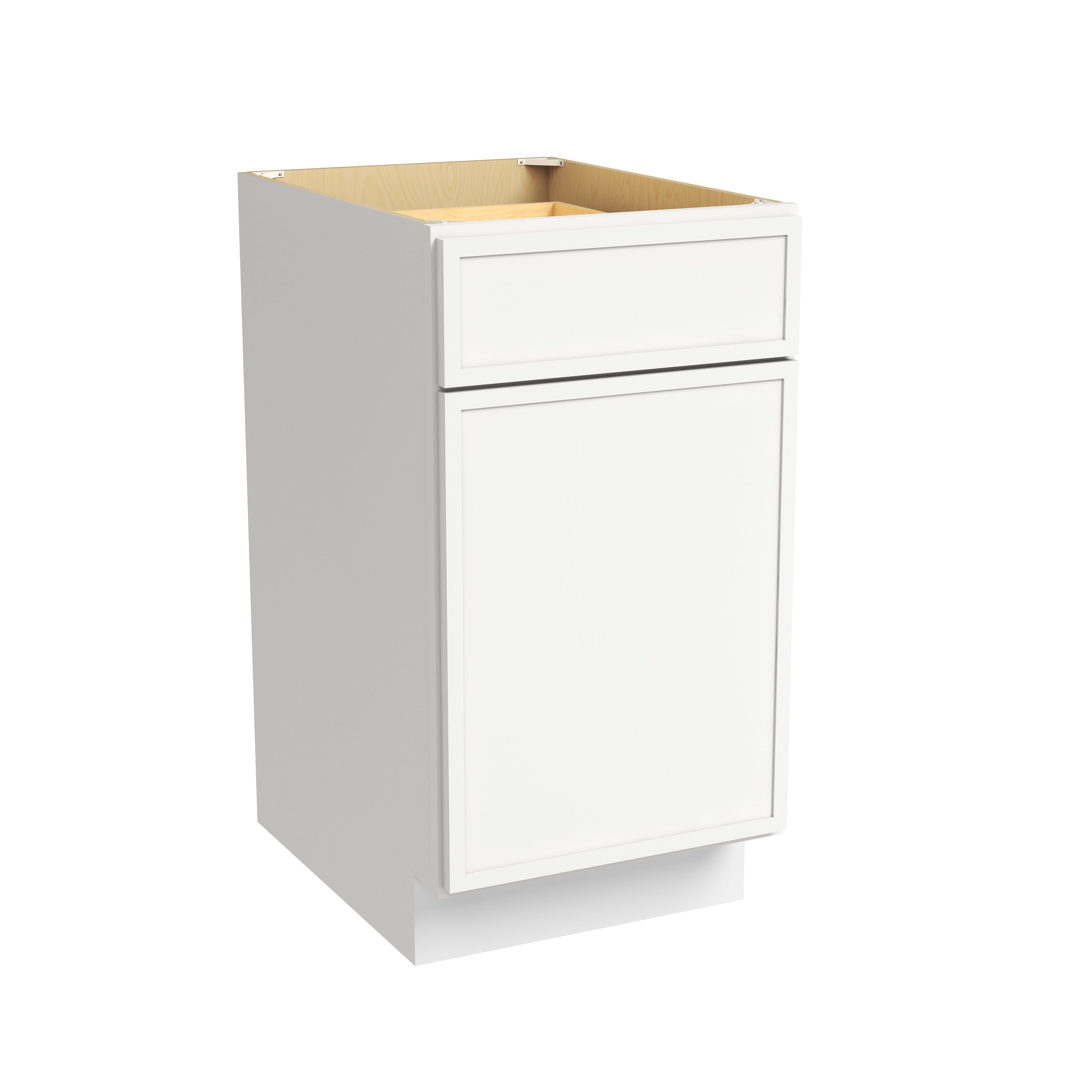 Slim Dove White RTA 18"W x 24"D x 34.5"H Trash Can Base Cabinet with 1 Drawer