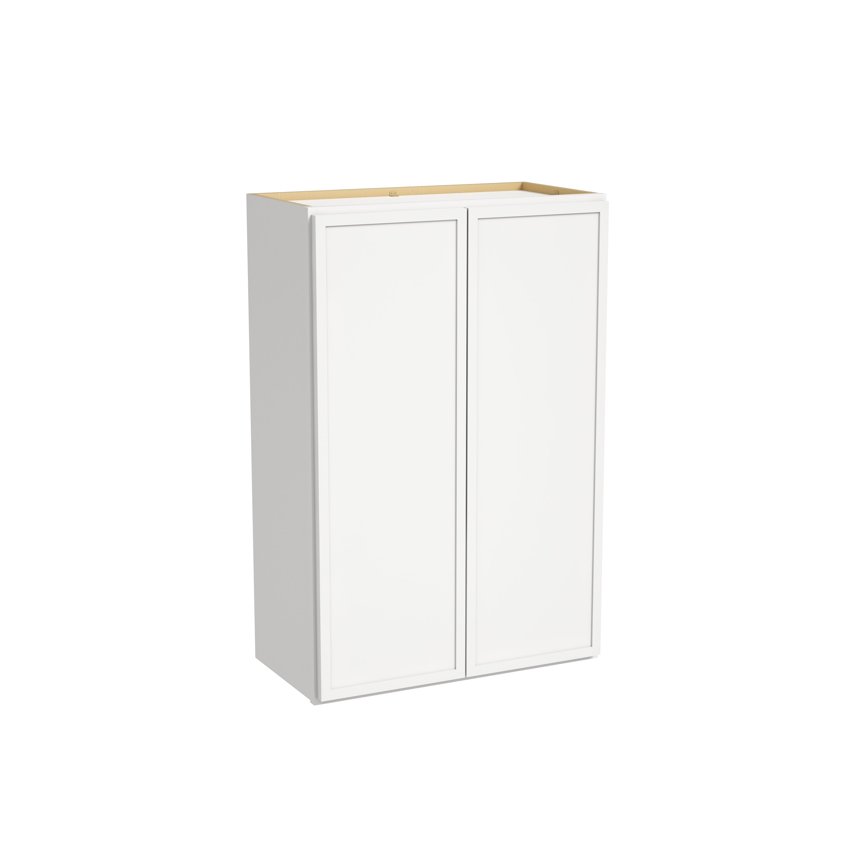 Slim Dove White RTA 24"-36"W x 12"D x 36"H Wall Cabinet with 2 Doors & 2 Shelves