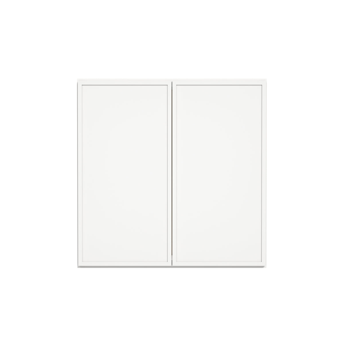 Slim Dove White RTA 24"-36"W x 12"D x 36"H Wall Cabinet with 2 Doors & 2 Shelves