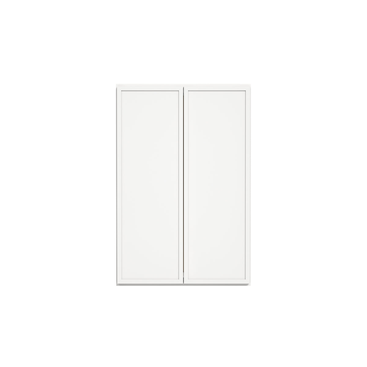 Slim Dove White RTA 24"-36"W x 12"D x 36"H Wall Cabinet with 2 Doors & 2 Shelves