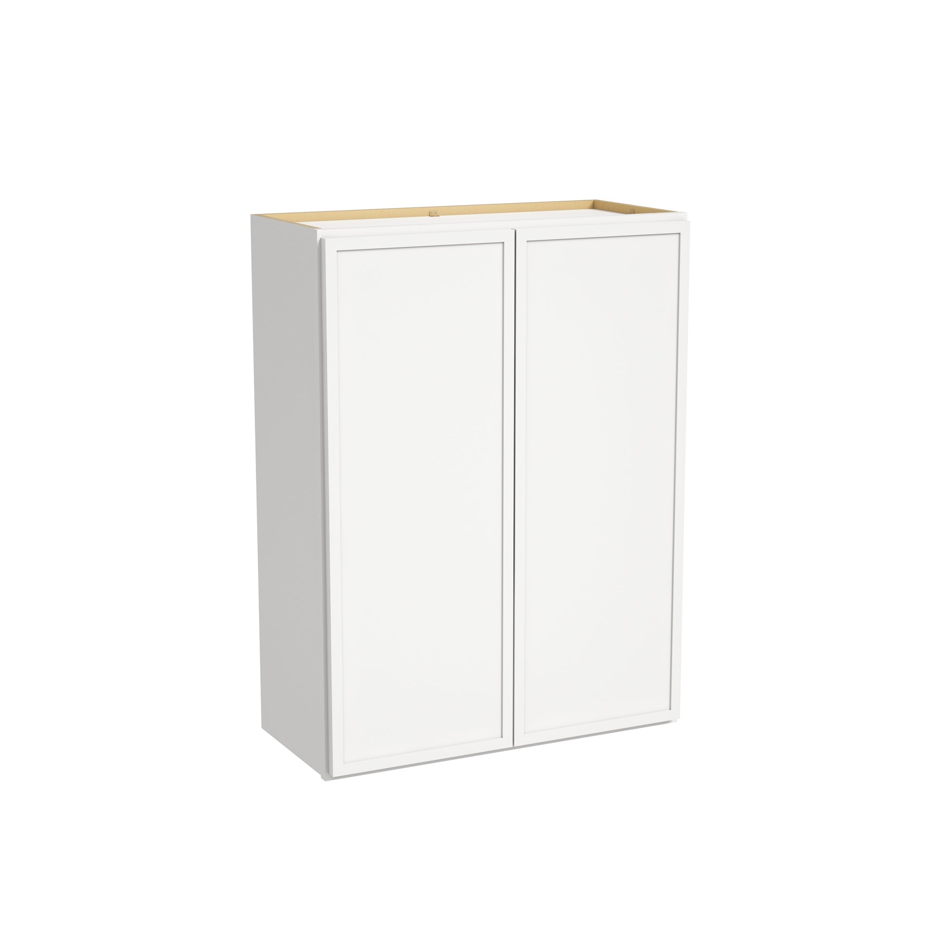 Slim Dove White RTA 24"-36"W x 12"D x 36"H Wall Cabinet with 2 Doors & 2 Shelves
