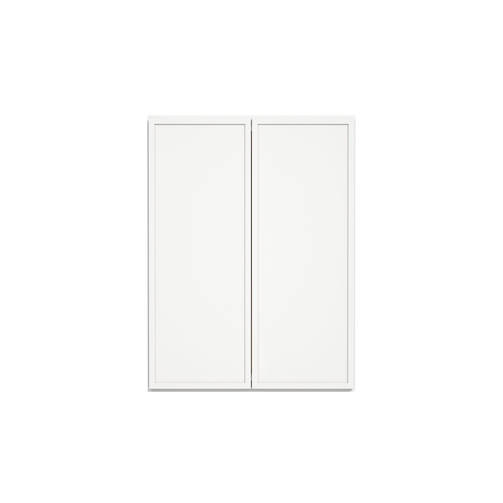 Slim Dove White RTA 24"-36"W x 12"D x 36"H Wall Cabinet with 2 Doors & 2 Shelves