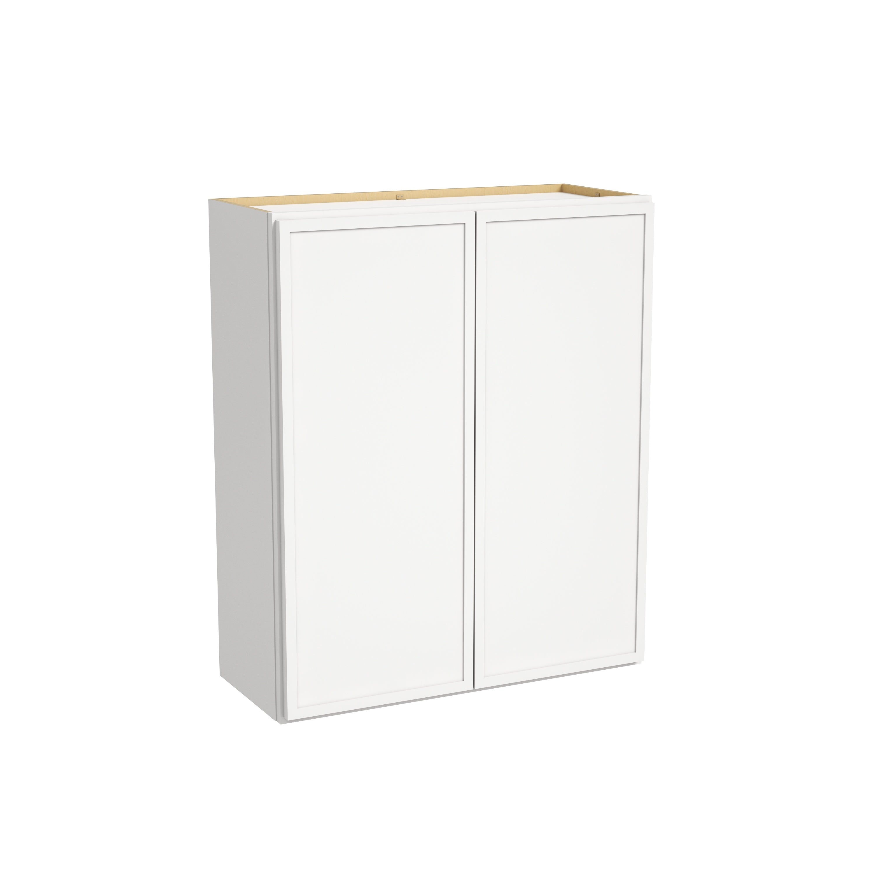 Slim Dove White RTA 24"-36"W x 12"D x 36"H Wall Cabinet with 2 Doors & 2 Shelves