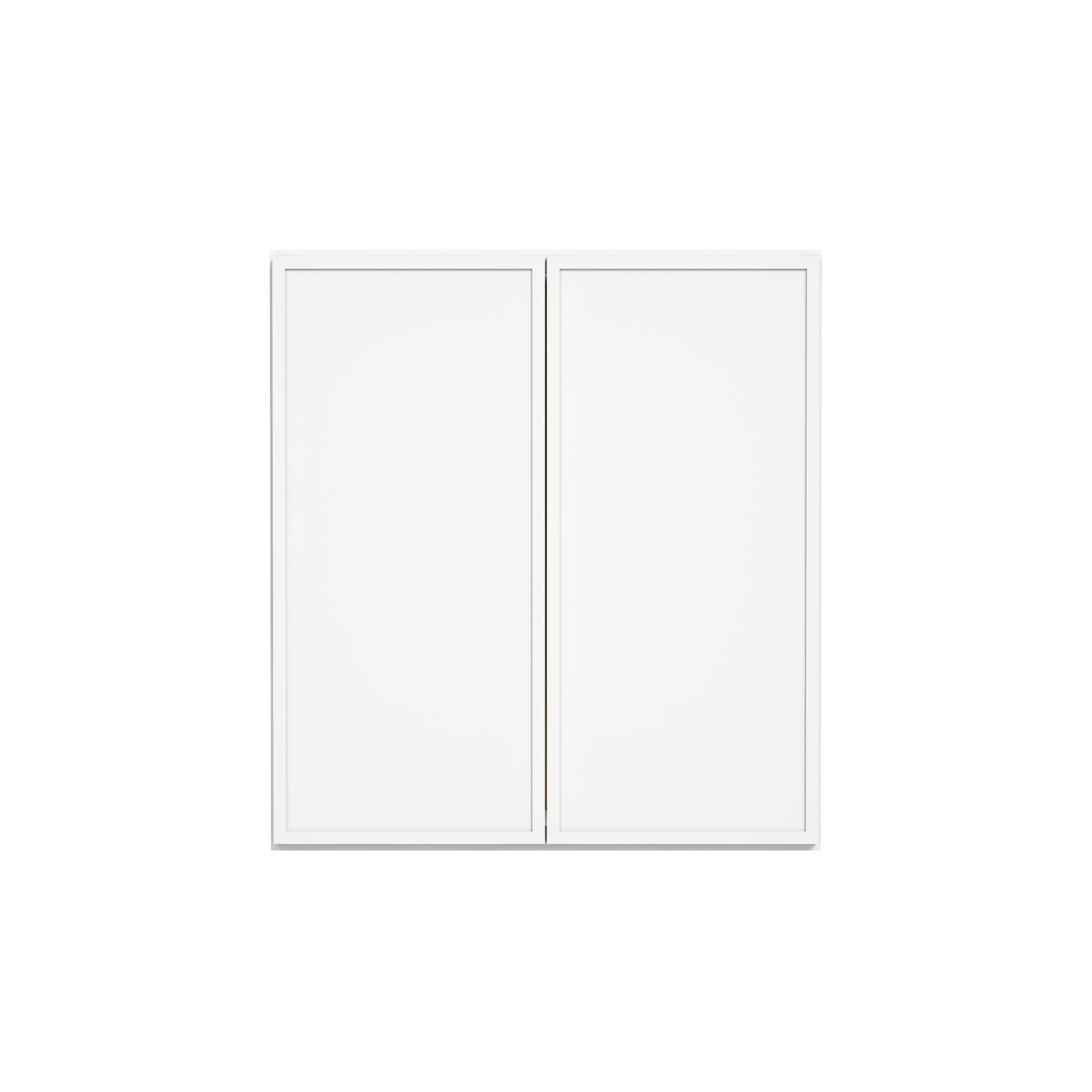 Slim Dove White RTA 24"-36"W x 12"D x 36"H Wall Cabinet with 2 Doors & 2 Shelves