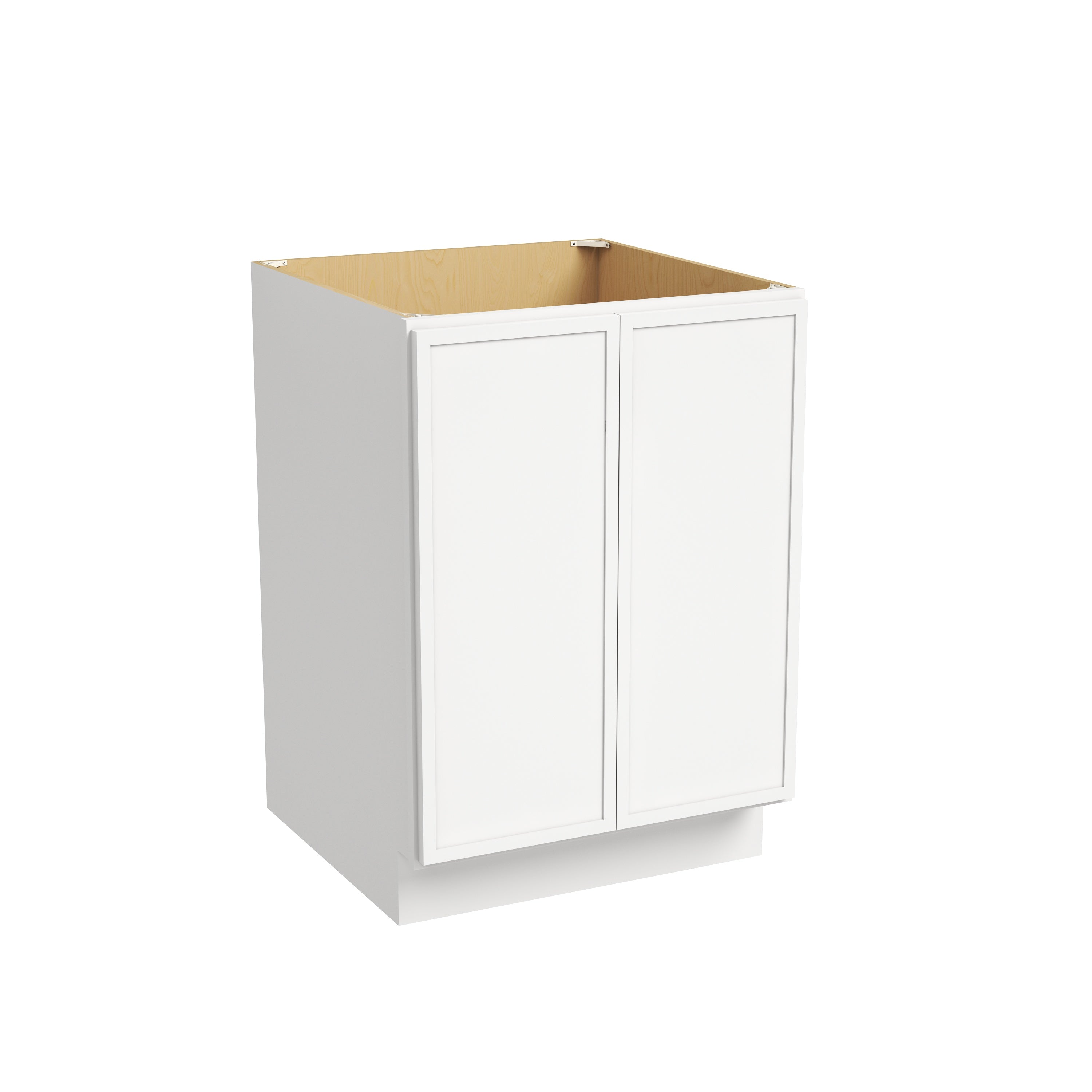 Slim Dove White RTA 24"-36"W x 24"D x 34.5"H Double Full Height Door Base Cabinet with 2 Doors & 1 Shelf