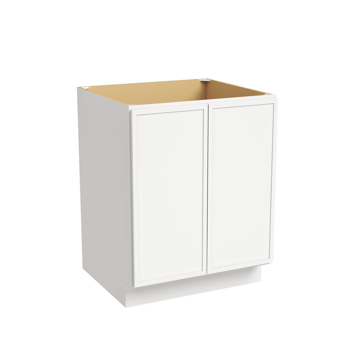 Slim Dove White RTA 24"-36"W x 24"D x 34.5"H Double Full Height Door Base Cabinet with 2 Doors & 1 Shelf
