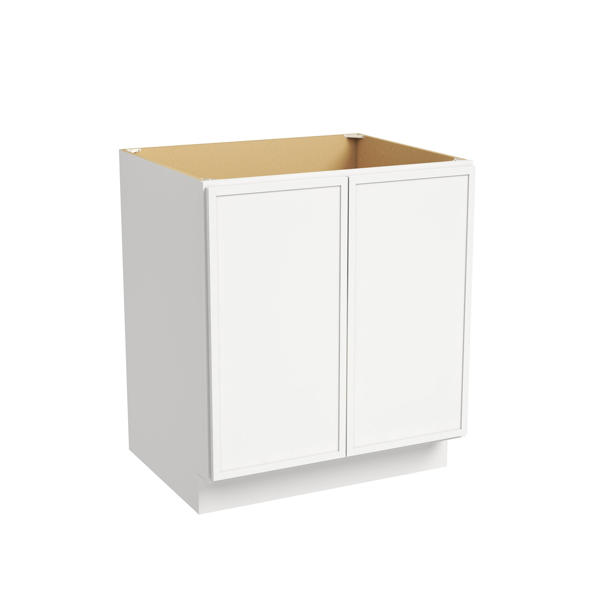 Slim Dove White RTA 24"-36"W x 24"D x 34.5"H Double Full Height Door Base Cabinet with 2 Doors & 1 Shelf