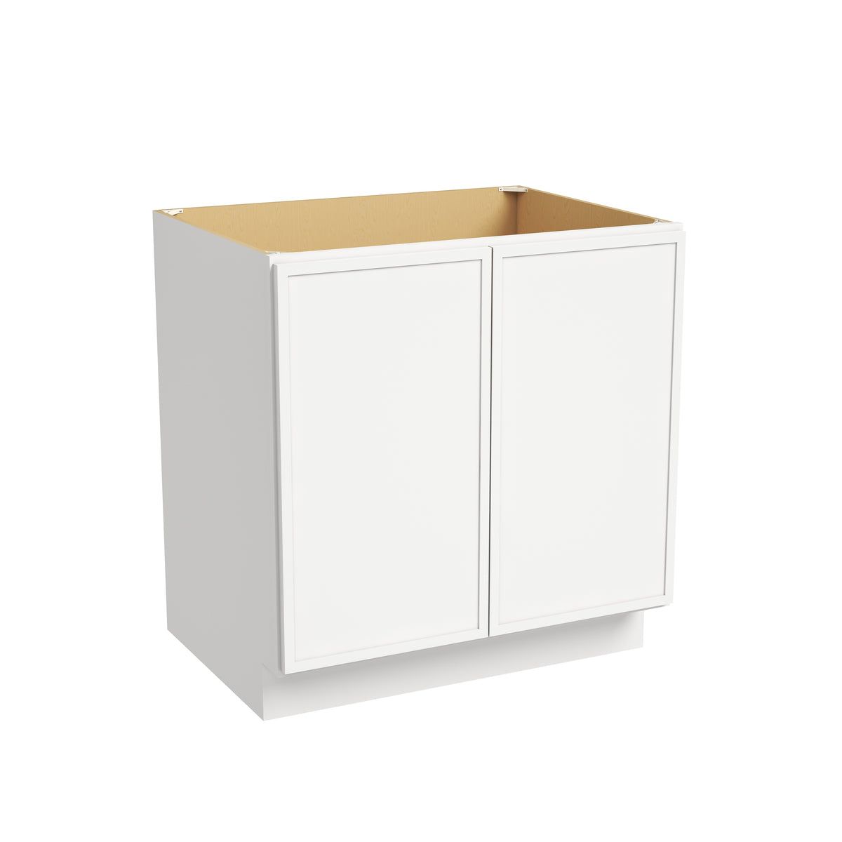 Slim Dove White RTA 24"-36"W x 24"D x 34.5"H Double Full Height Door Base Cabinet with 2 Doors & 1 Shelf
