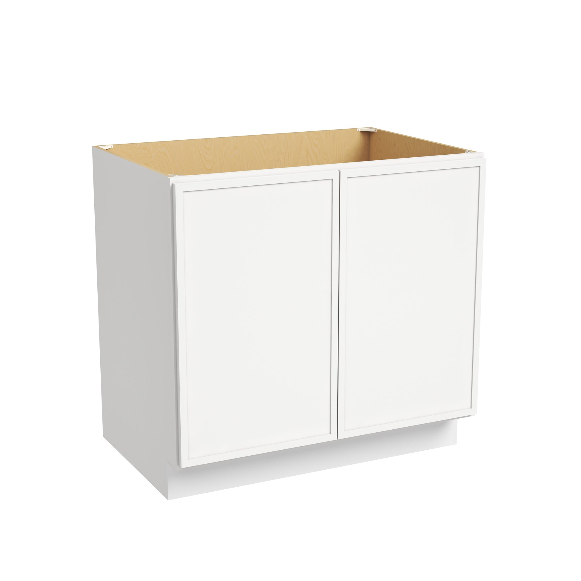 Slim Dove White RTA 24"-36"W x 24"D x 34.5"H Double Full Height Door Base Cabinet with 2 Doors & 1 Shelf
